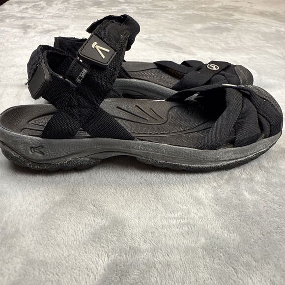 KEEN Women’s Bali Strap Sandals Size 6 Black Closed Toe Hook & Loop Comfort - Picture 7 of 9